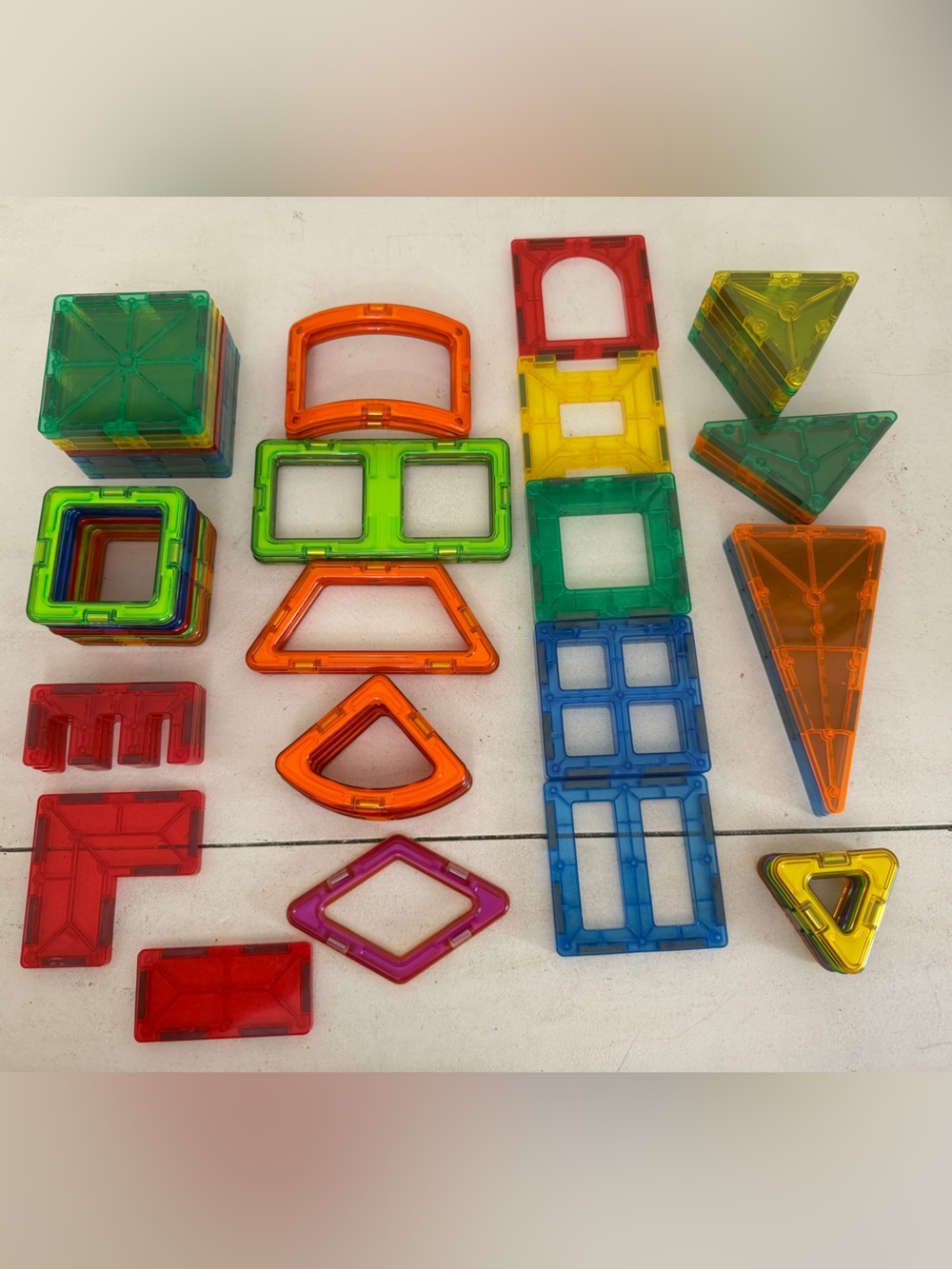 Colorful Magnetic Building Tiles Set for Kids - Multicolor